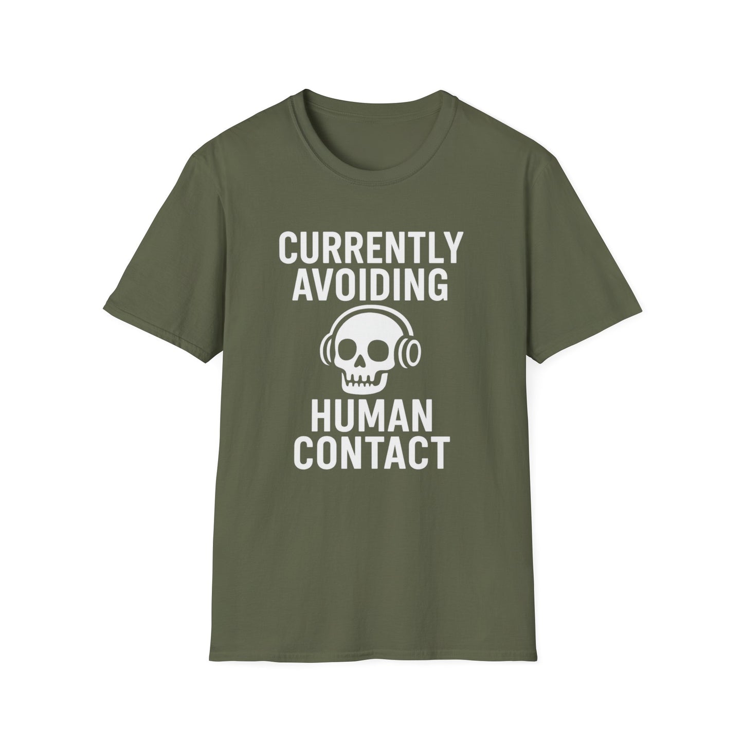 Avoiding Human Contact Skull T-Shirt