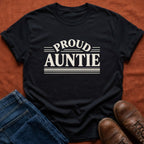 Proud Auntie Retro Stripe T-Shirt