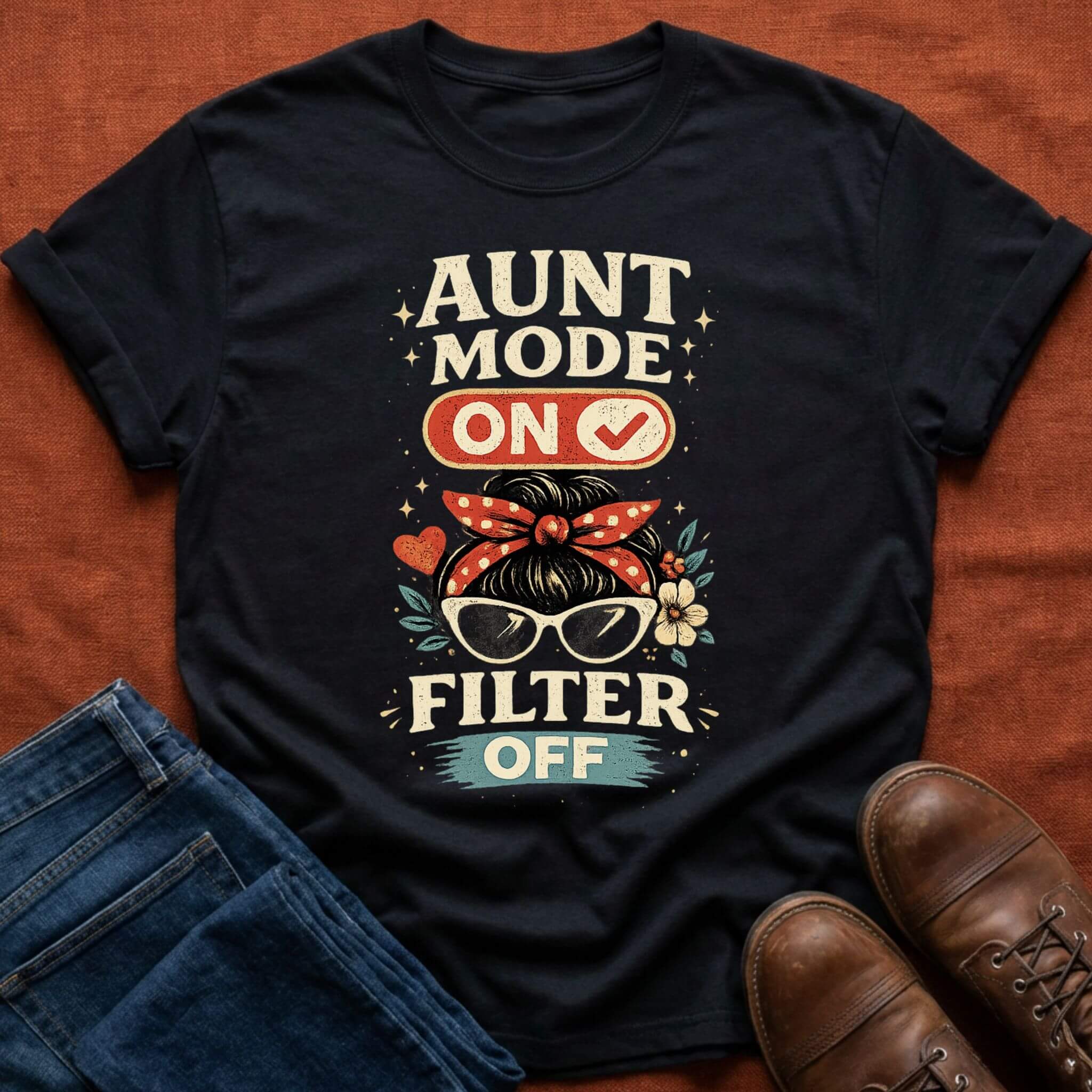Aunt Mode On Filter Off T-Shirt