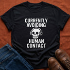 Avoiding Human Contact Skull T-Shirt