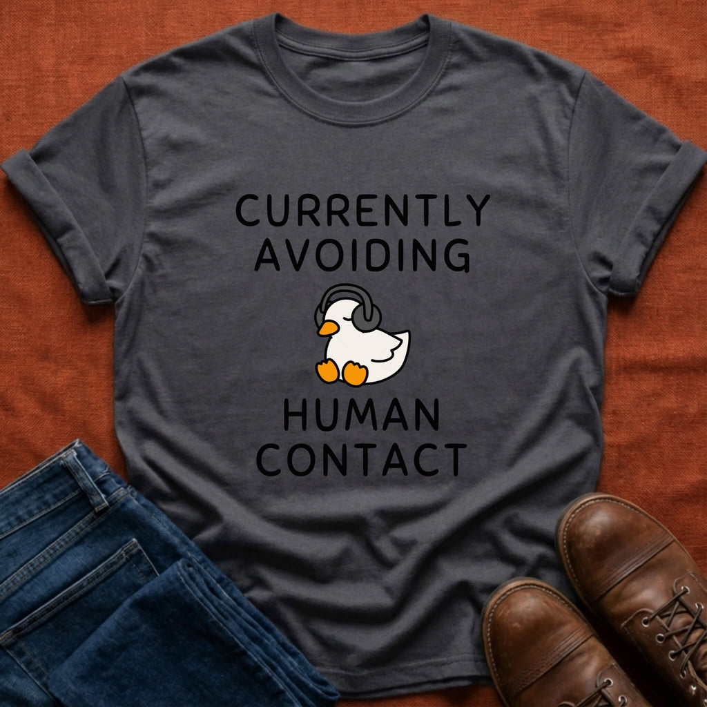 Avoiding Human Contact Duck T-Shirt