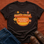 Auntie-Social Distressed Retro T-Shirt