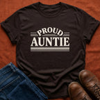 Proud Auntie Retro Stripe T-Shirt