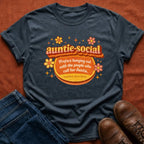 Auntie-Social Distressed Retro T-Shirt