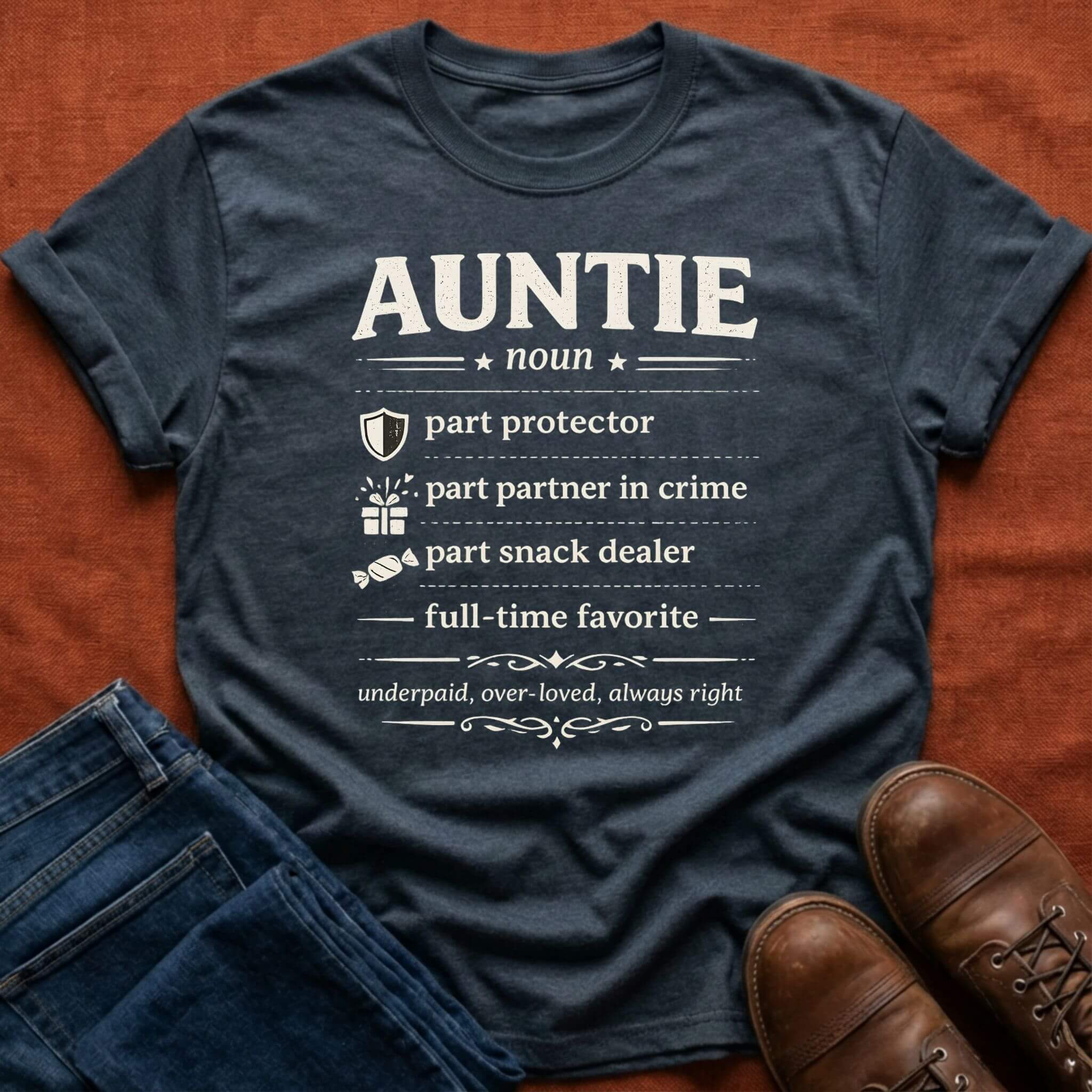 Auntie. Part Protector. Part Partner in Crime. T-Shirt