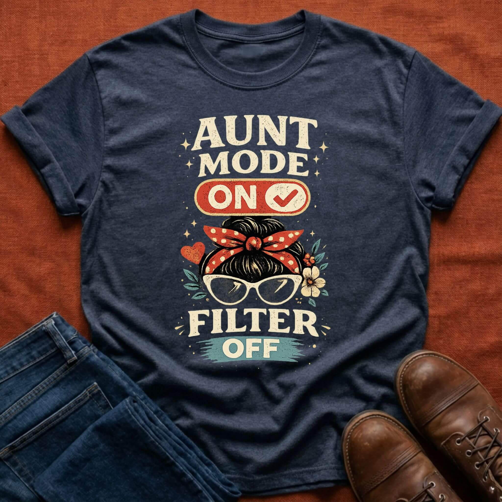 Aunt Mode On Filter Off T-Shirt
