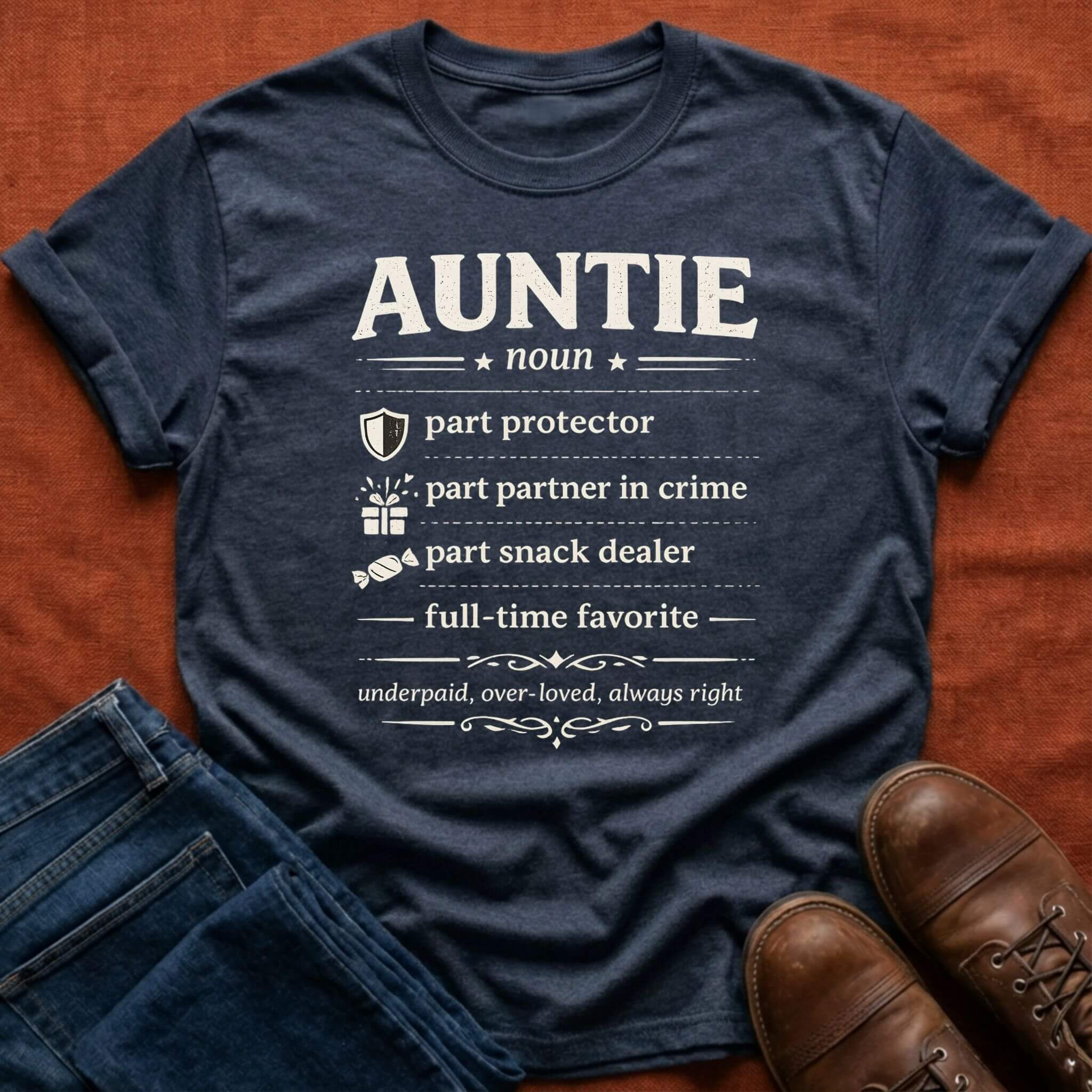 Auntie. Part Protector. Part Partner in Crime. T-Shirt