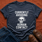 Avoiding Human Contact Skull T-Shirt
