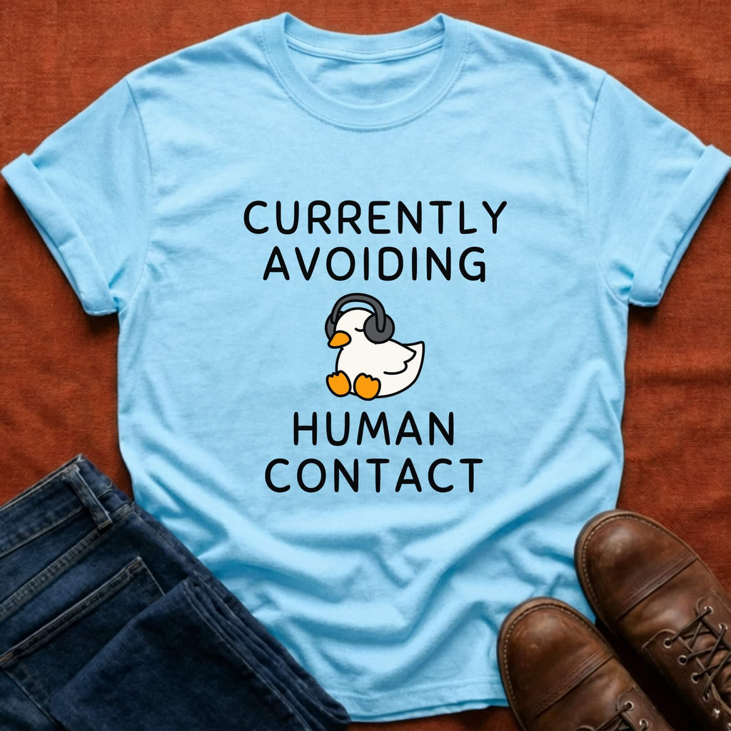 Avoiding Human Contact Duck T-Shirt