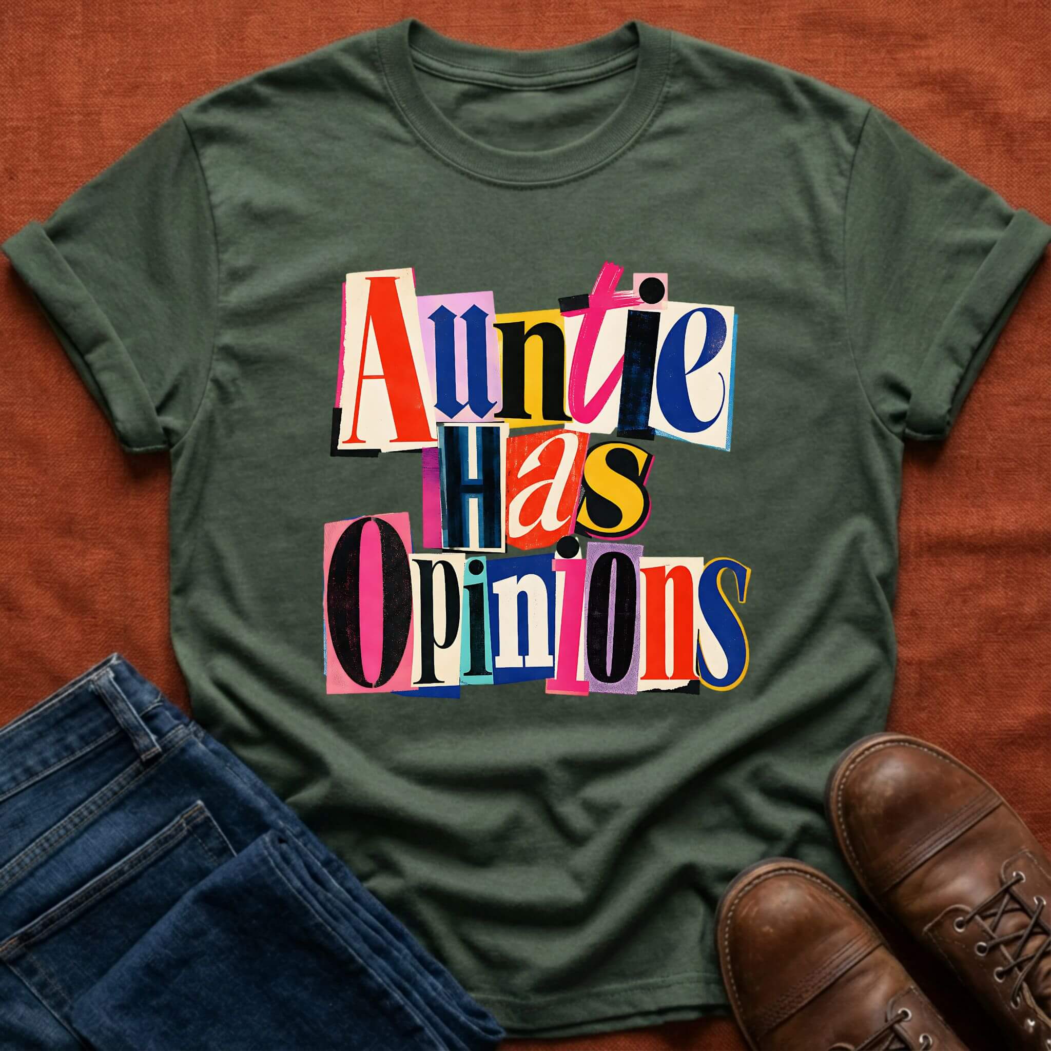 Auntie Has Opinions (Ransom Note) T-Shirt