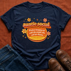 Auntie-Social Distressed Retro T-Shirt