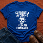 Avoiding Human Contact Skull T-Shirt