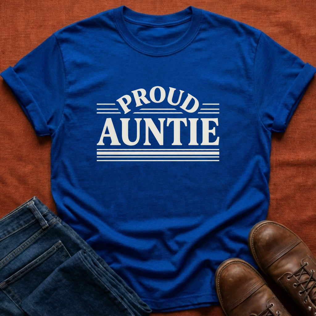 Proud Auntie Retro Stripe T-Shirt