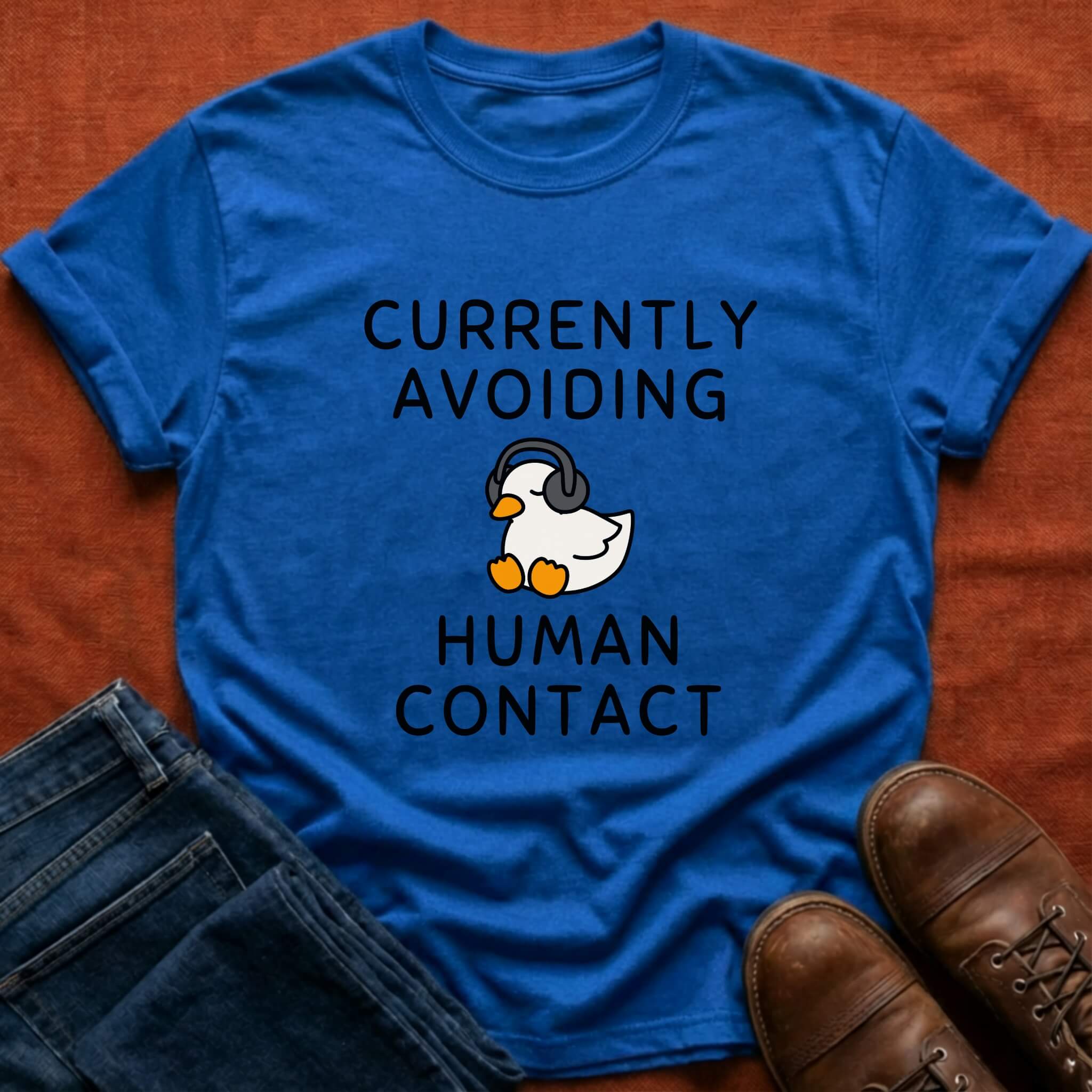 Avoiding Human Contact Duck T-Shirt