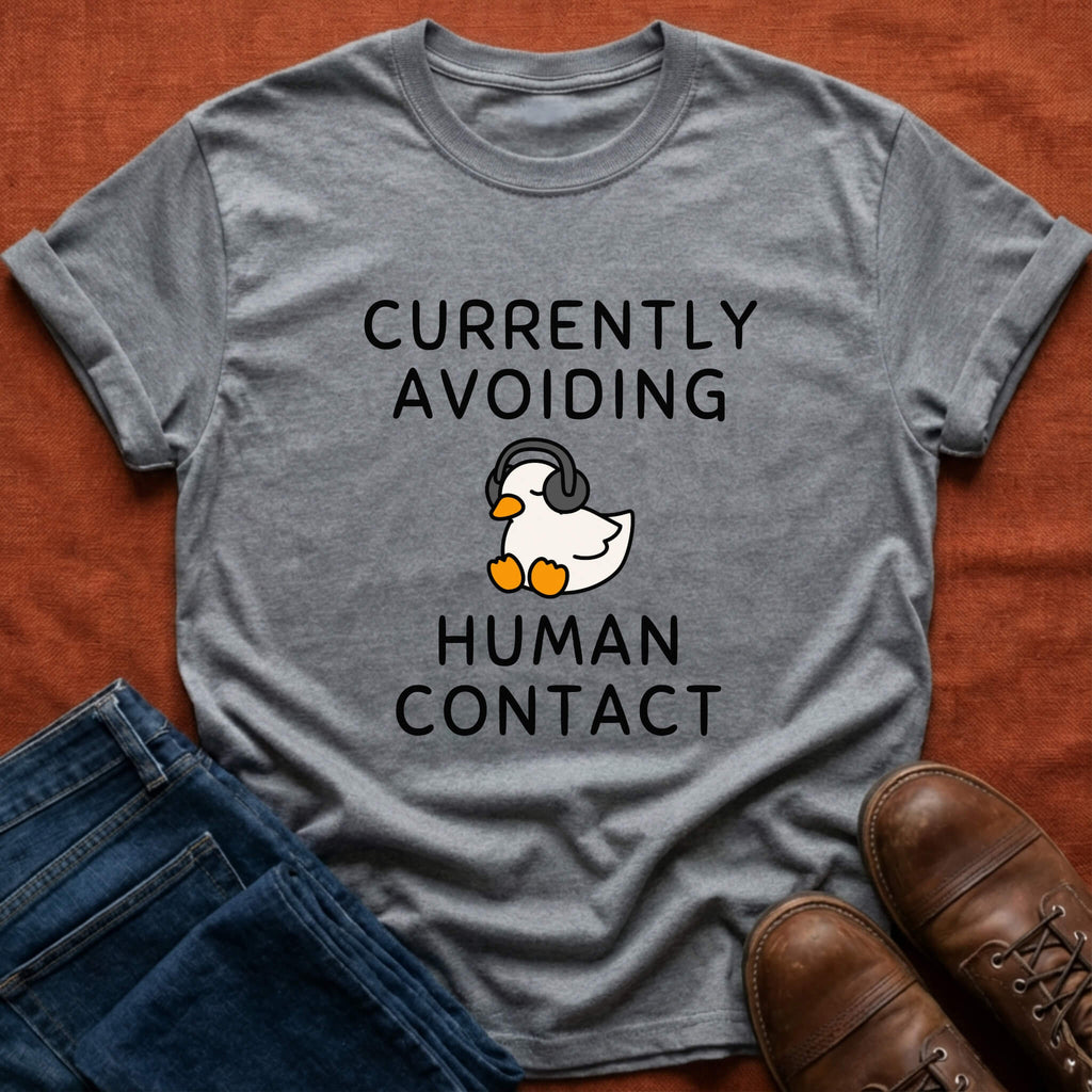 Avoiding Human Contact Duck T-Shirt